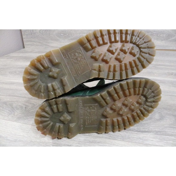 Vintage Dr DOC MARTEN Combat Boots England MIE Green Leather UK 3 US 5 - Picture 8 of 11